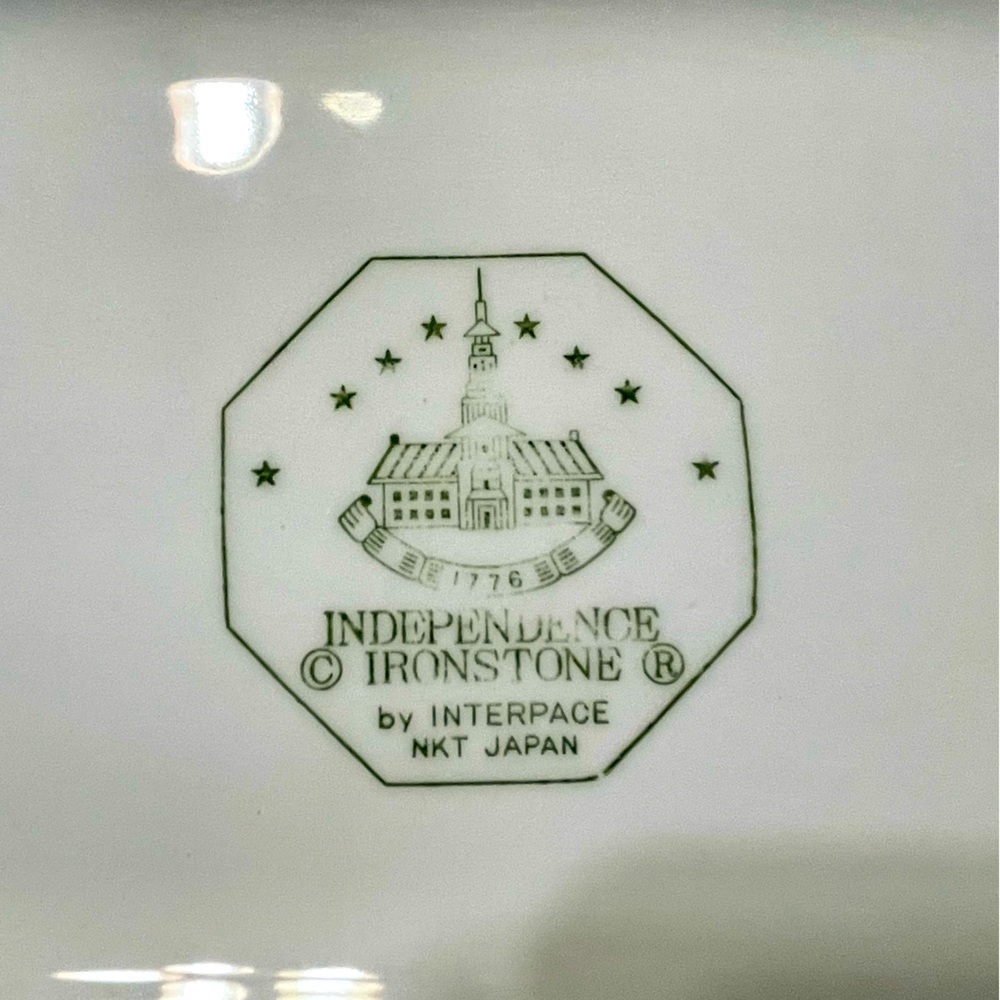 Independence Ironstone Platter Ceramic Floral Pink & White Vintage - Picture 5 of 6